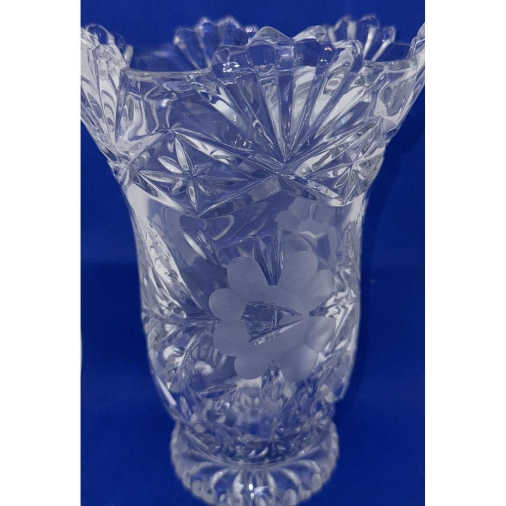 Vintage Imperial Lead Crystal Scalloped Top Vase Made in Poland
